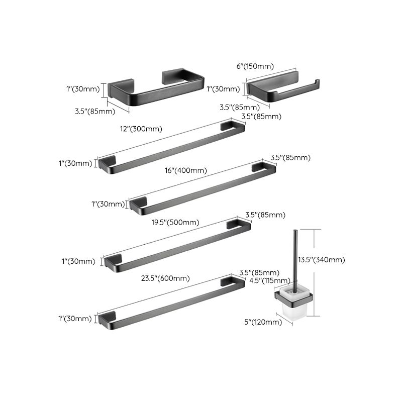 Avtoit | Gray metal modern bathroom accessories as a single piece or as a set