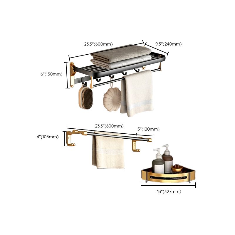 Avtoit | Modern Bathroom Accessories Set Paper Holder Towel Bar Black Bathroom Accessories Set
