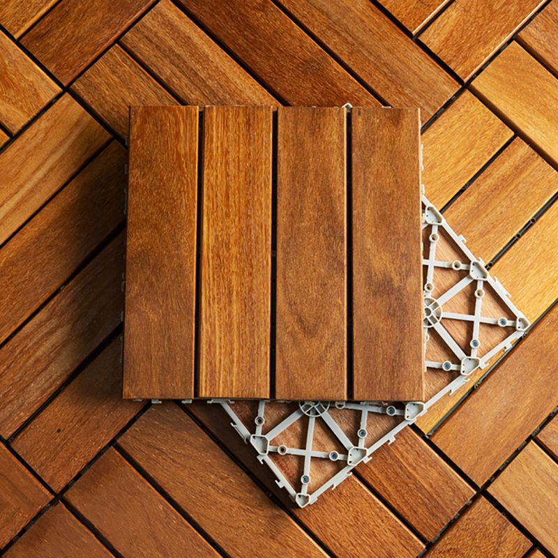 Avtoit | 4-Slat Wood Deck/Patio Floor Tiles Interlocking Installation Floor Tiles