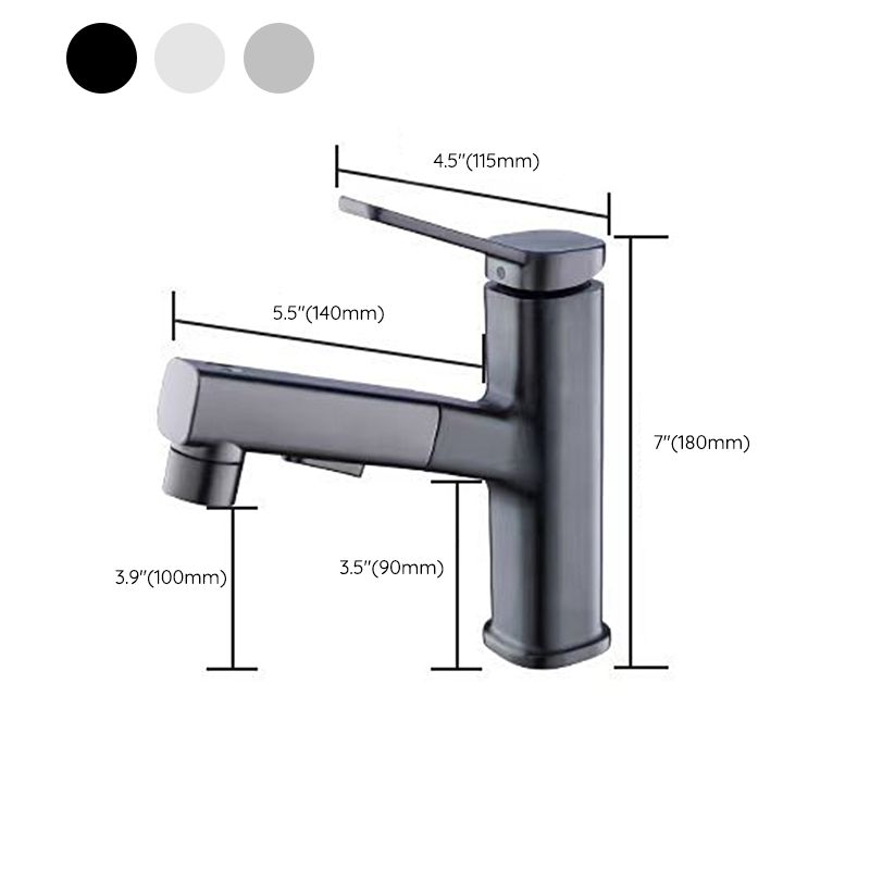 Avtoit | Vessel Sink Faucet Modern Pull-Out Bathroom Faucet with One Lever Handle