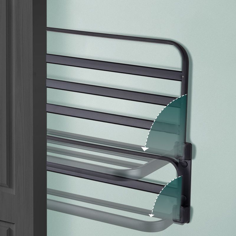 Avtoit | Modern Bathroom Accessory Set Matte Black/Grey Bathroom Shelf/Towel Holder & Paper Holder
