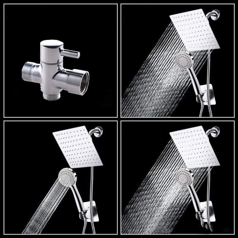 Avtoit | High Pressure 8 Inch Shower Set 3-Function Hand Shower Stainless Steel Square Ceiling Shower Head