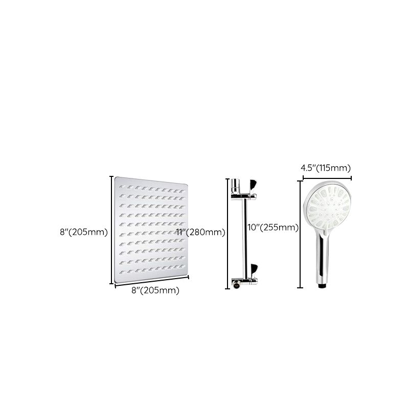 Avtoit | Modern Dual Shower Head Square High Arc Shower Head in Silver
