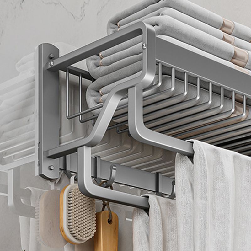 Avtoit | Modern Metal Bath Accessory Set Polished Silver Bath Shelf/Paper Holder/Towel Hook