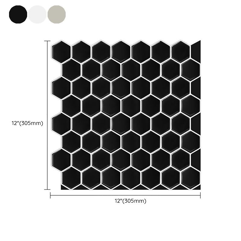 Avtoit | Hexagonal Peel & Stick Tile Stain-Resistant Plastic Peel & Stick Tile for Shower