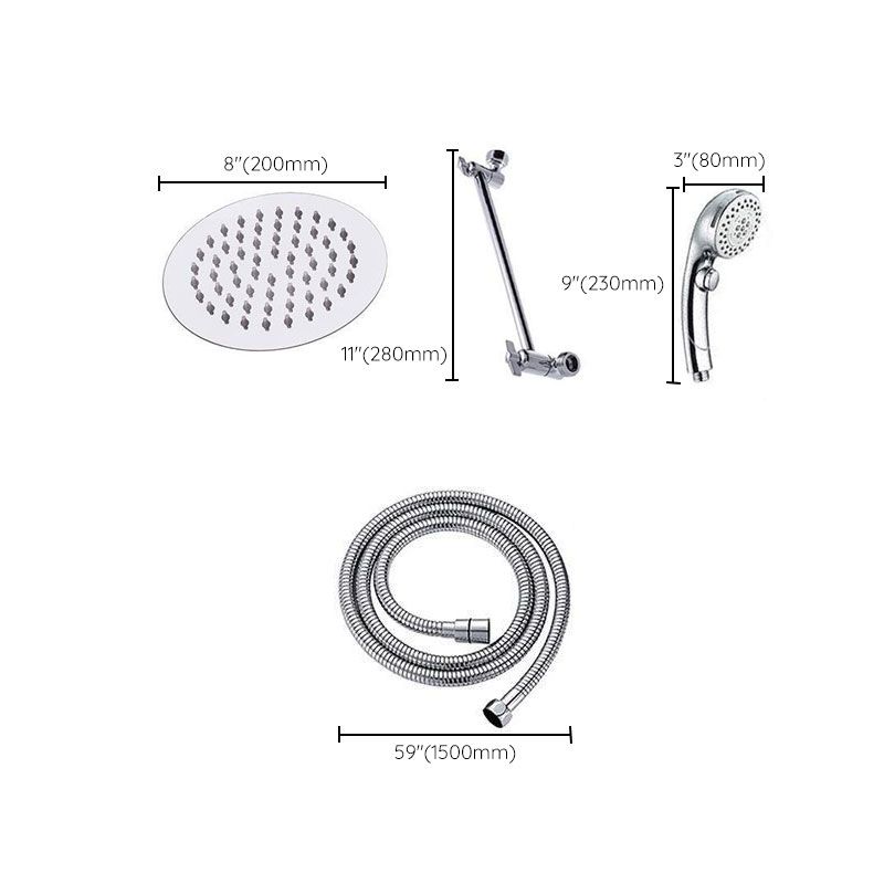 Avtoit | Stainless Steel 8 Inch Shower Set 5 Sprays Handheld Shower Head Shower Arm