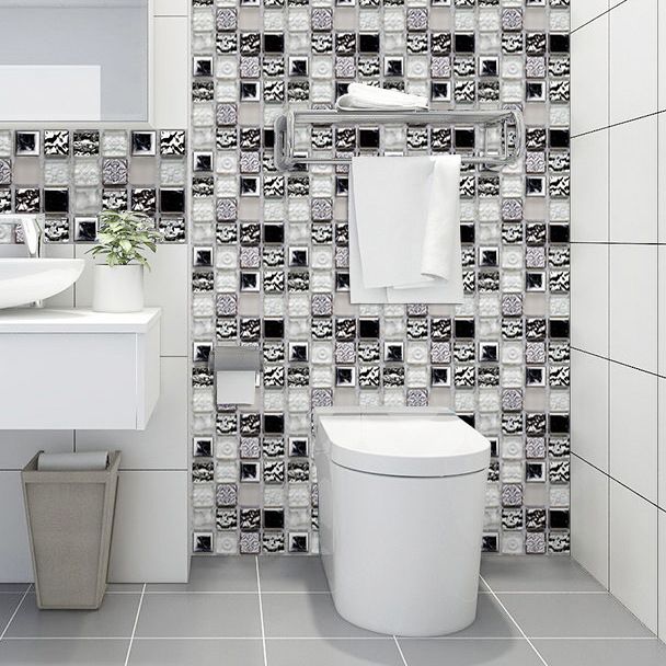Avtoit | Square Peel and Stick Tile Grid Mosaic Tiles Interior Wallpaper