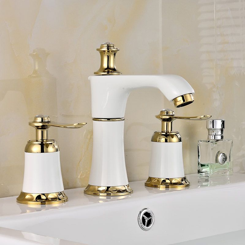 Avtoit | Glam Bathtub Faucet Trim Deck Mounted Lever Handle Swivel Spout Bathtub Faucet