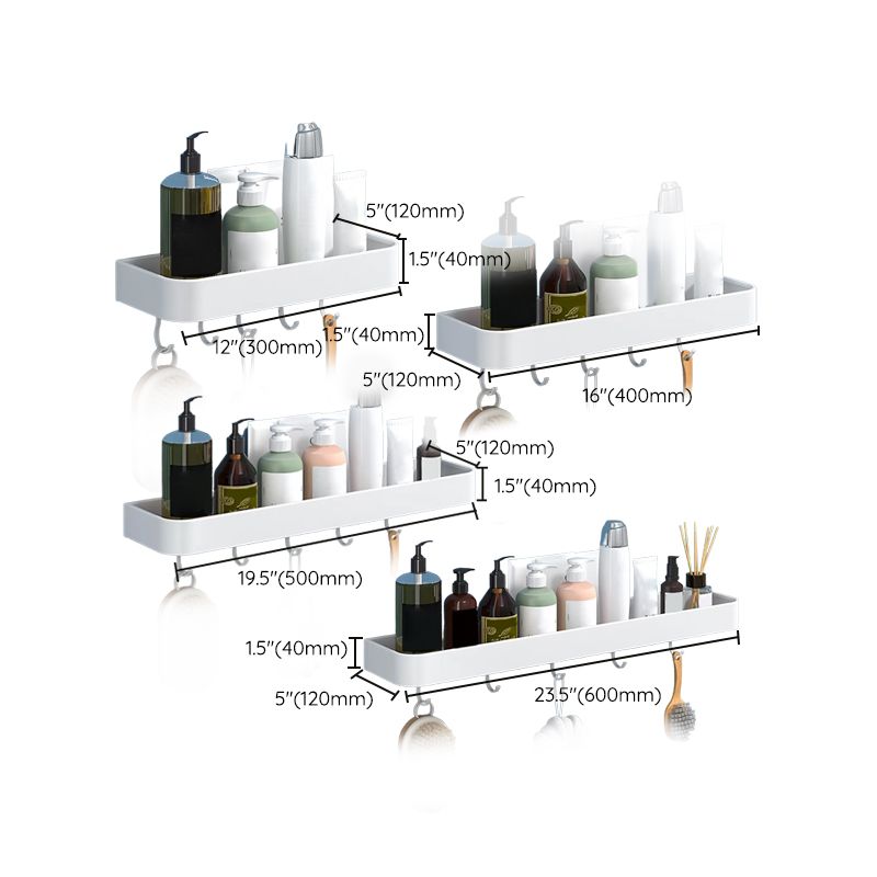 Avtoit | White 2-piece Bathroom Hardware Modern Bathroom Accessories Set, Bathroom Shelf