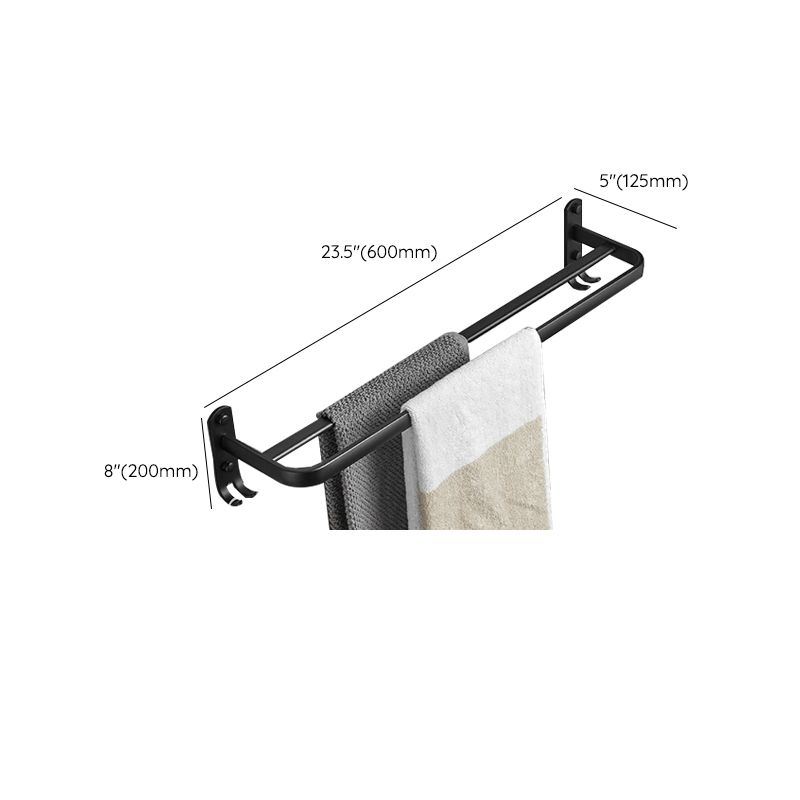 Avtoit | Matt Black 5-piece Modern Bathroom Accessory Set with Shelf/Tower Bar & Paper Holder
