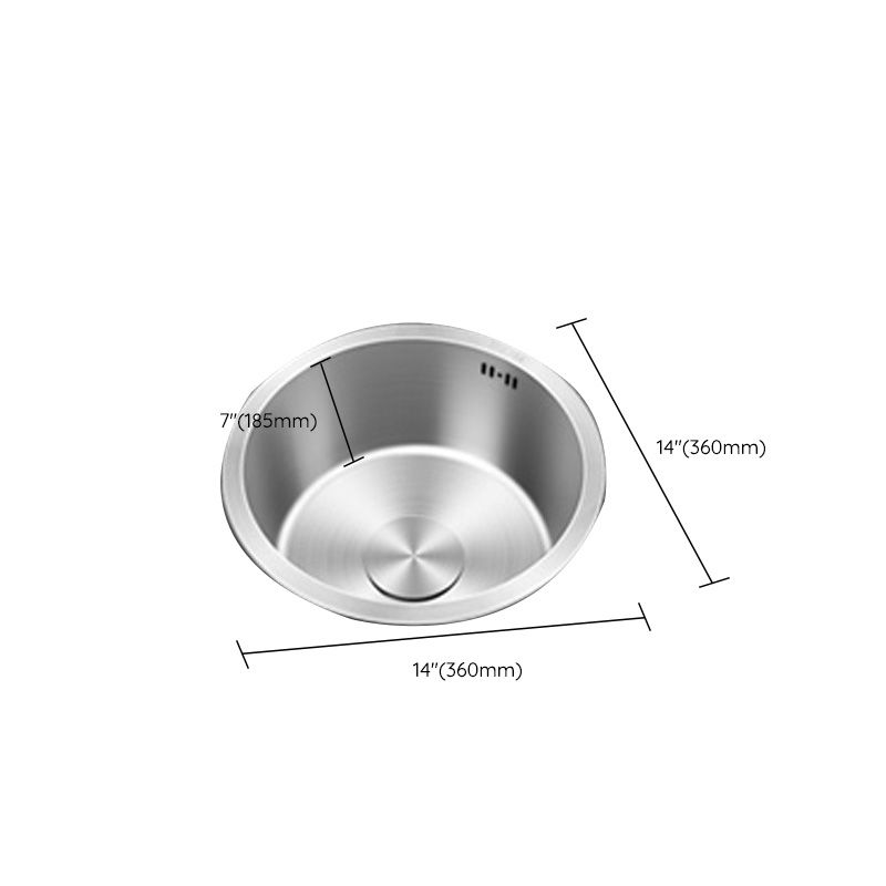 Avtoit | Contemporary Style Kitchen Sink Stainless Steel Round Kitchen Sink