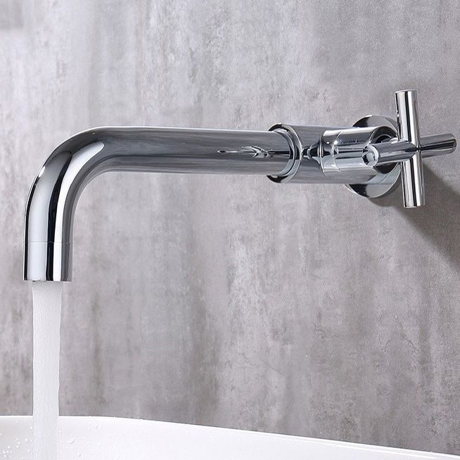 Avtoit | Glam Wall-mounted Bathroom Faucet Copper Single Handle Low Arc Basin Faucet for Bathroom
