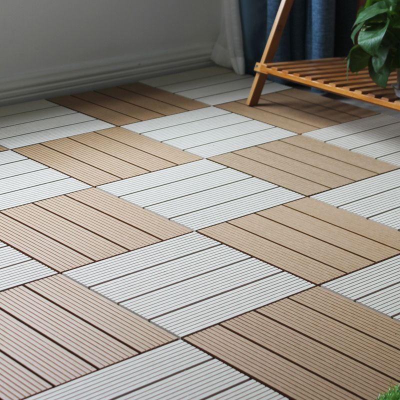 Avtoit | Square Click Patio Floor Tiles Stripe Pattern Tile Set Floorboard