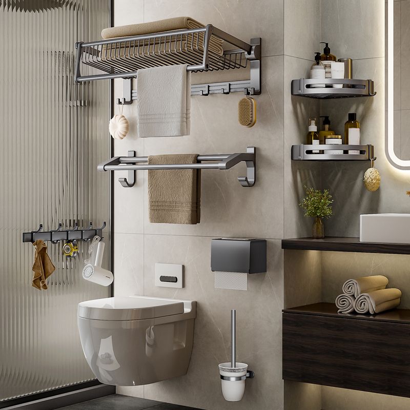 Avtoit | Modern Gray Bathroom Set Paper Holder Bathroom Shelf Bathroom Hardware Set