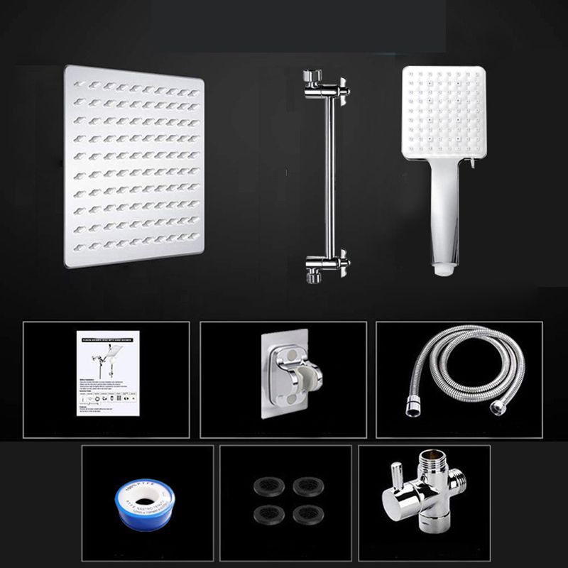 Avtoit | Contemporary Shower Combination Dual Shower Head Ceiling Mounted Metal Square Shower Head