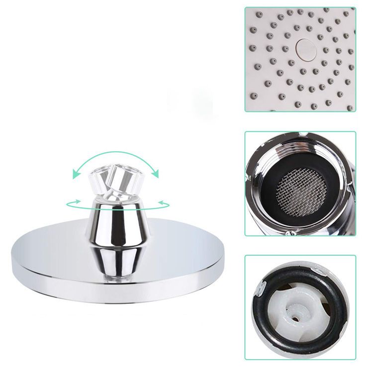 Avtoit | Round Fest Shower Head Silver Single Jet Wall Mounted Shower Head