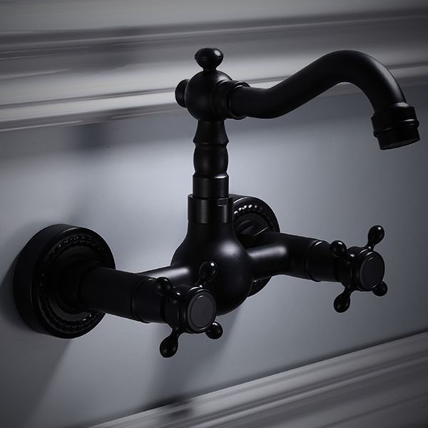 Avtoit | Traditional Wall Mounted Metal Bathtub Filler Low Arc Waterfall Bathroom Faucet