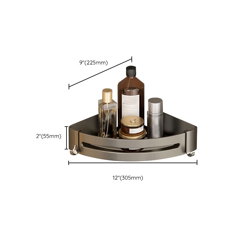 Avtoit | Contemporary Aluminum Bathroom Accessory Set Gray Bath Shelf