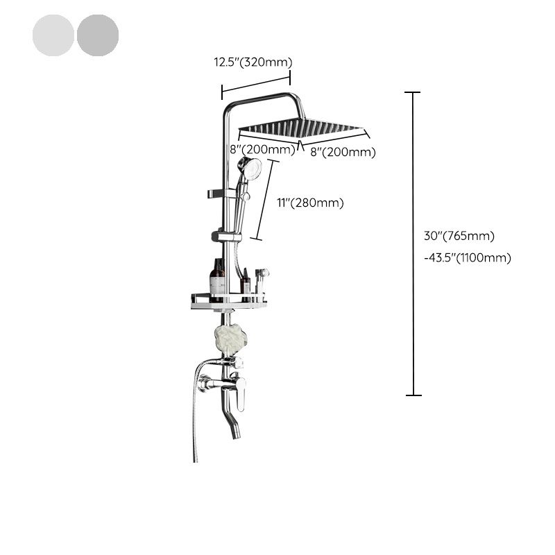 Avtoit | Wall-mounted Rectangular Shower System Stain-resistant Copper Modern Shower System
