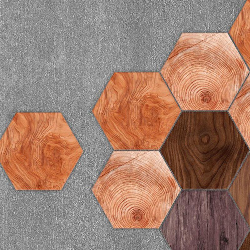 Avtoit | Peel & Stick Tiles Stain Resistant Hexagonal Plastic Peel & Stick Tiles 20-Pack