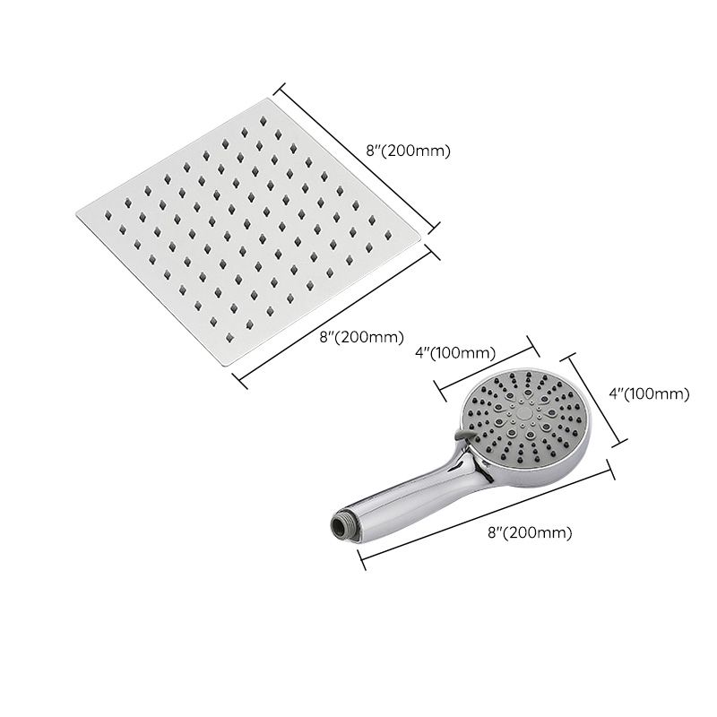 Avtoit | Wall Mounted Adjustable Shower Head Modern Square Metal Shower Head