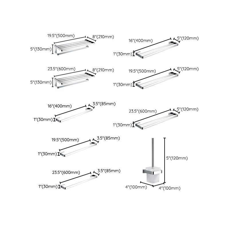 Avtoit | 5-piece Bathroom Accessory Set Modern Polished Chrome Bathroom Set