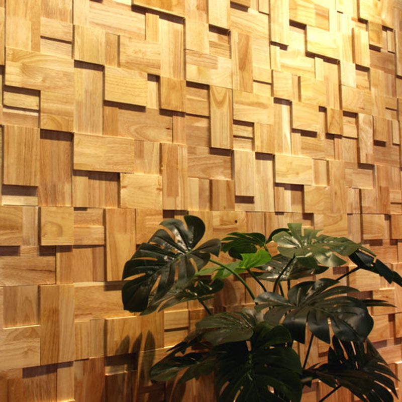Avtoit | Mosaic Wood Wall Cladding Glue Living Room Modern Style Wood Plank