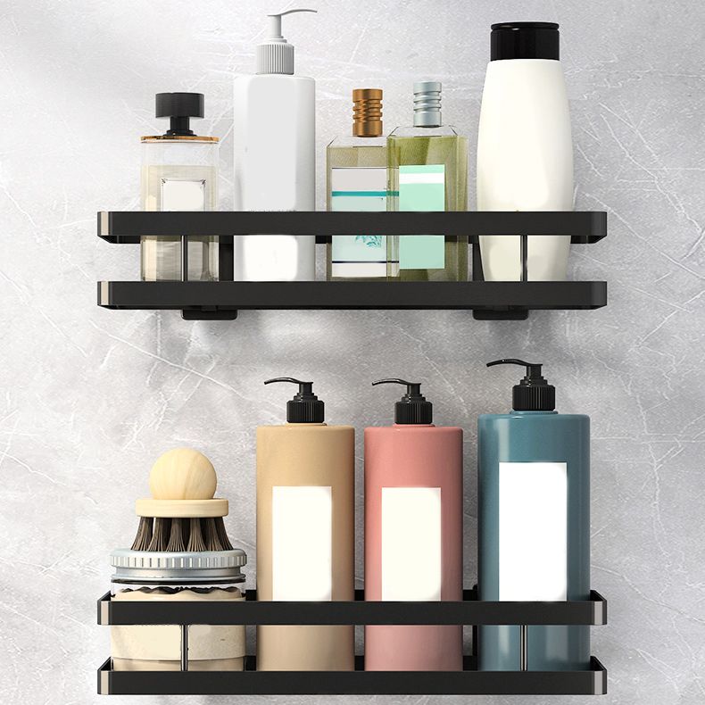 Avtoit | 2-piece bathroom shelf made of matte black metal bathroom hardware set