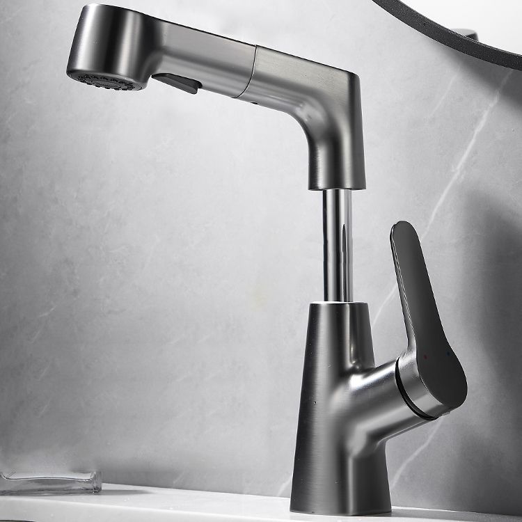 Avtoit | Bathroom vessel faucet high arc three-way spout single-handle faucet with pull-out sprayer