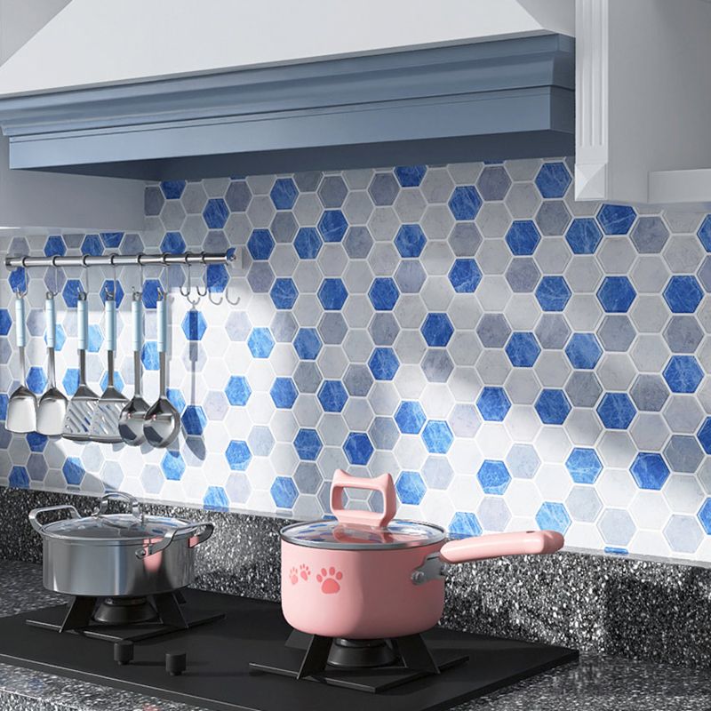 Avtoit | Peel-and-Stick Tiles Hexagonal Waterproof PVC Peel & Stick Mosaic Tile for Shower