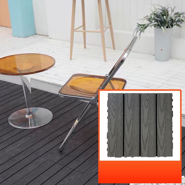 Avtoit | Composite Square Patio Tiles Interlocking Striped Pattern Patio Floor Tiles