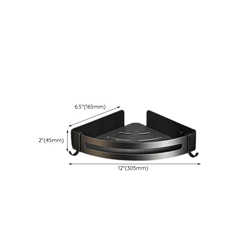 Avtoit | Contemporary bathroom accessory set with black finish and bath shelf/towel bar