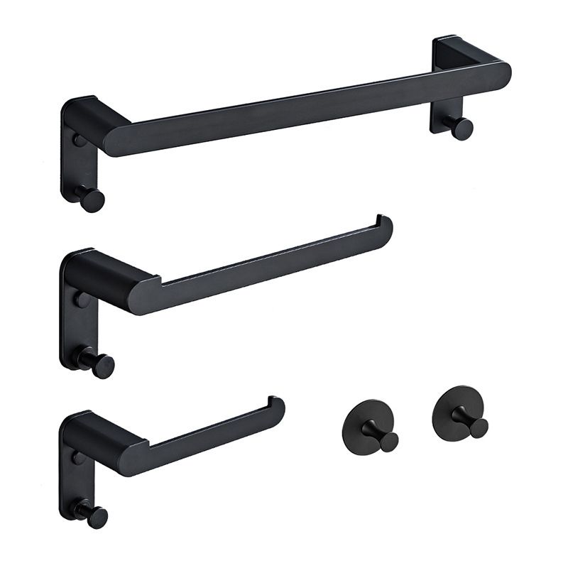 Avtoit | Metal Bathroom Set 5-piece Modern Style Black Bathroom Accessories Set