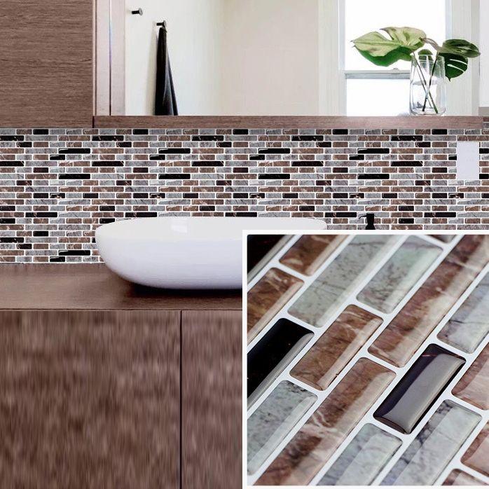 Avtoit | 12"x 12" Resin Mosaic Tiles Square Self-Adhesive Tiles for Backsplash & Wall Tile