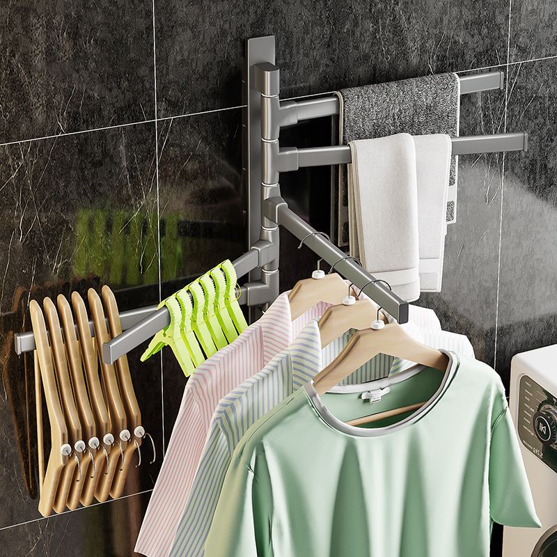Avtoit | Contemporary Gray Bathroom Accessory Set Aluminium Towel Holder