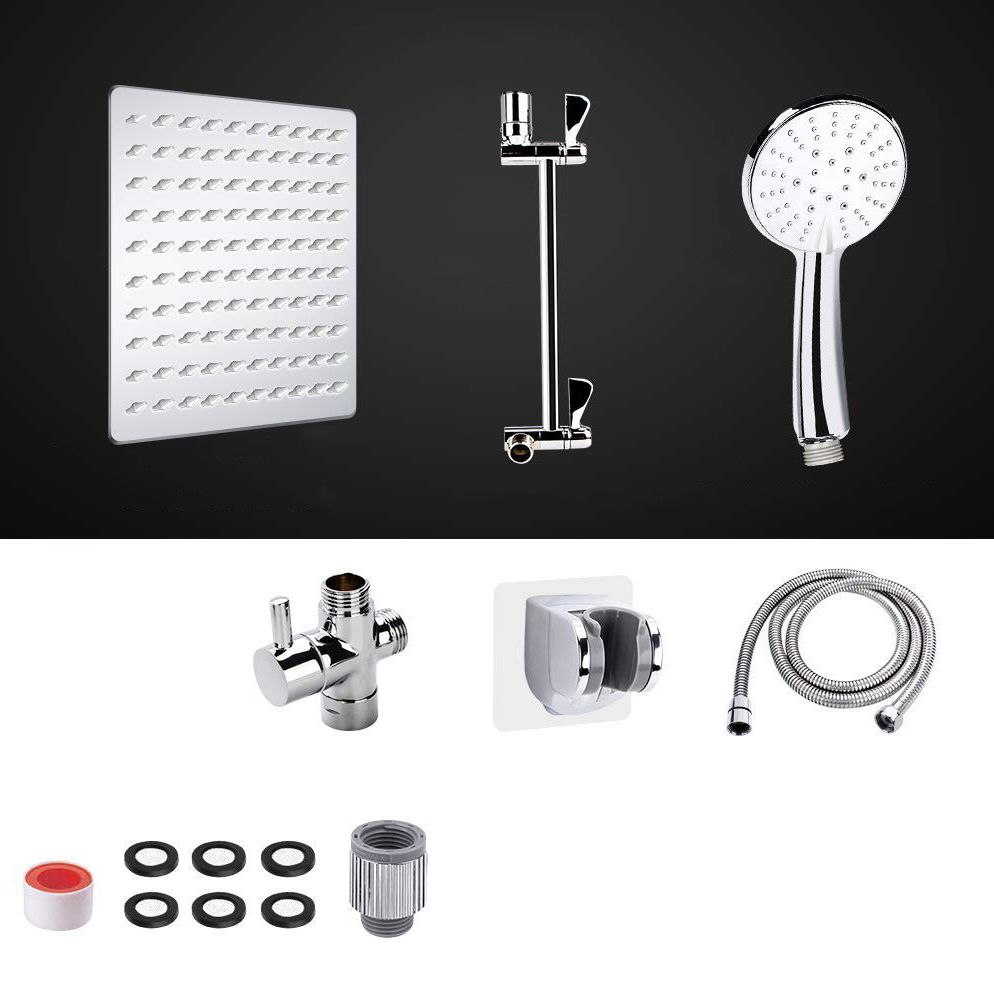 Avtoit | Modern Dual Shower Head Square High Arc Shower Head in Silver