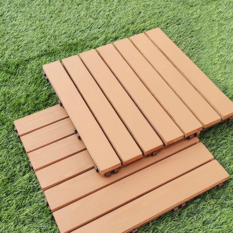 Avtoit | Yellow 6-Slat Square Wood Floor Tiles Click System Floor Tiles