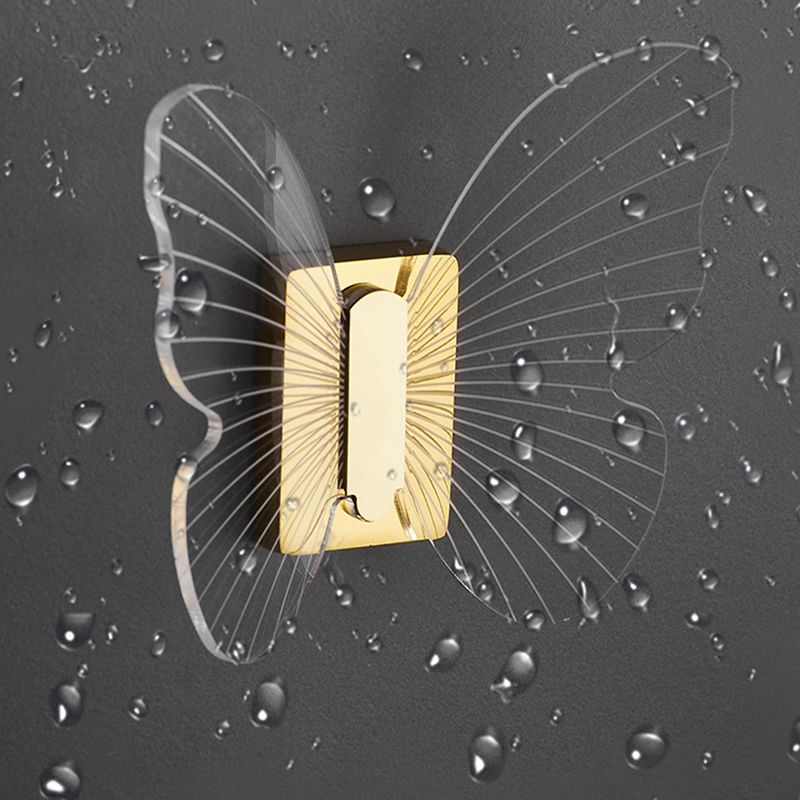 Avtoit | Modern Brass Bathroom Accessory Set Acrylic Butterfly Theme Bathrobe Hooks
