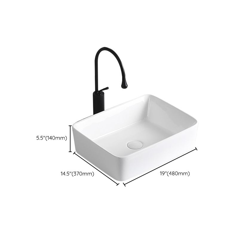 Avtoit | Modern Vessel Sink Porcelain Rectangular Vessel Sink (Not Including Faucet)