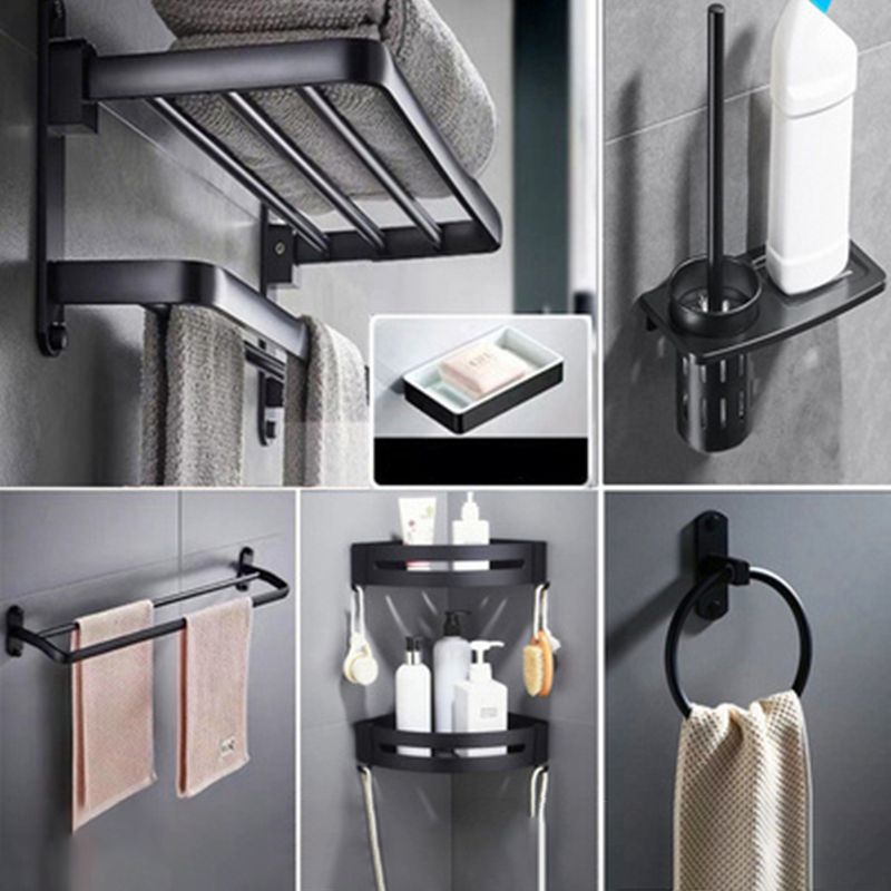Avtoit | Modern Bathroom Accessories Set Towel Holder Black Soap Dish Bath Accessories Set