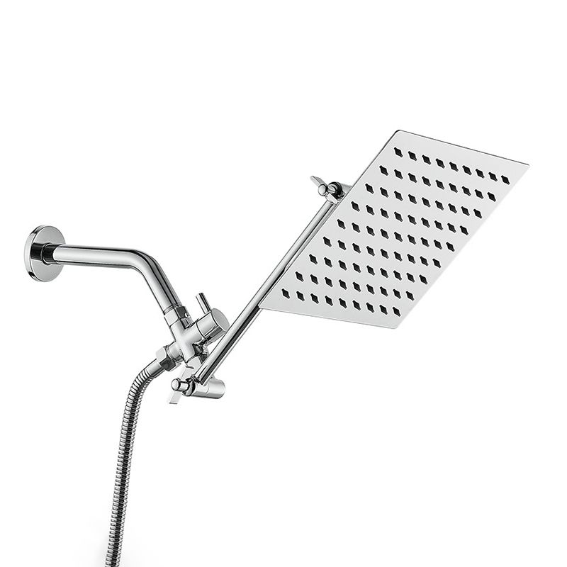 Avtoit | Silver Square Fixed Shower Head Modern Style Wall Mounted Shower Head