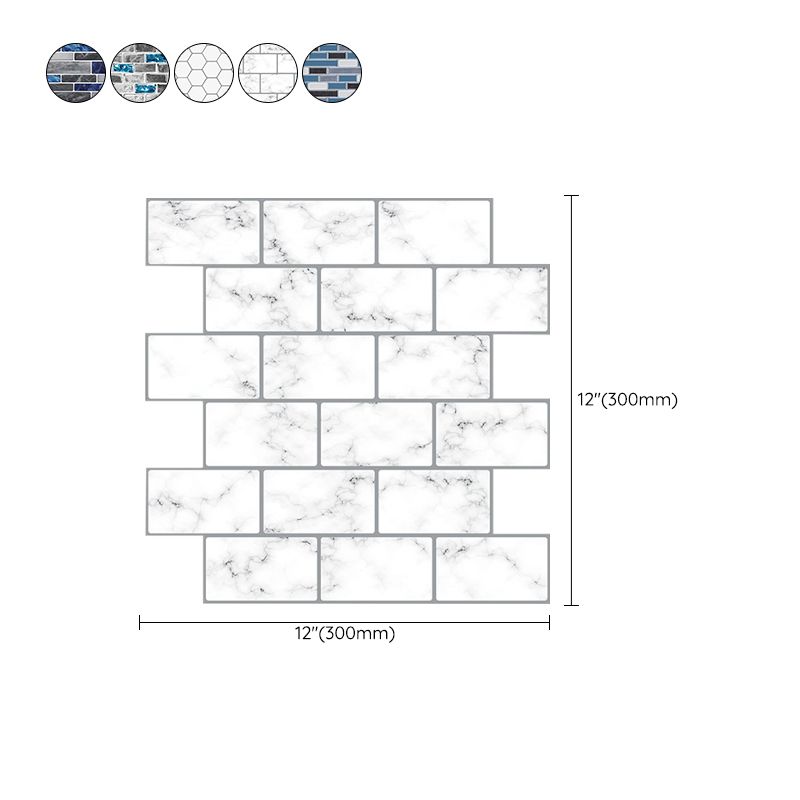 Avtoit | Peel and Stick Wall Tile Water Repellent Rectangle PVC Peel & Stick Subway Tile