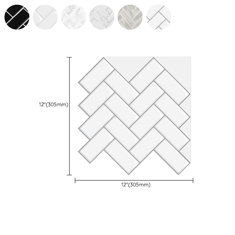 Avtoit | Square Peel & Stick Mosaic Tile Herringbone Peel and Stick Wall Tile