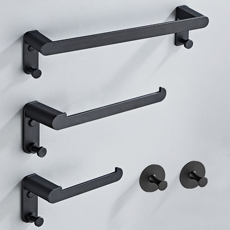 Avtoit | Metal Bathroom Set 5-piece Modern Style Black Bathroom Accessories Set