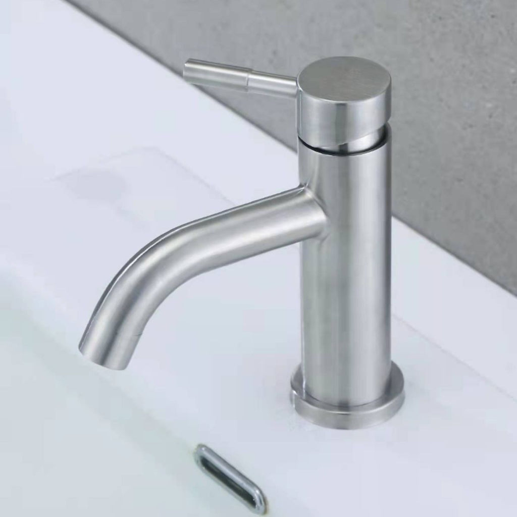 Avtoit | Stainless Steel Bathroom Faucet Chrome Lever Handle Sink Faucet with 1 Hole