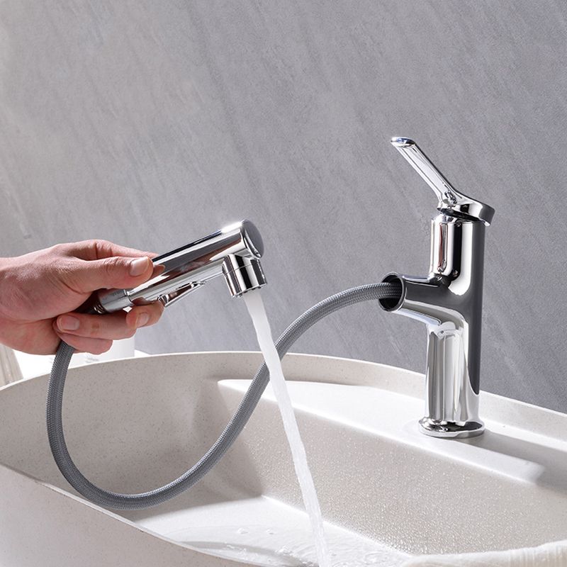 Avtoit | Round contemporary bathroom faucet with lever handle and single hole installation