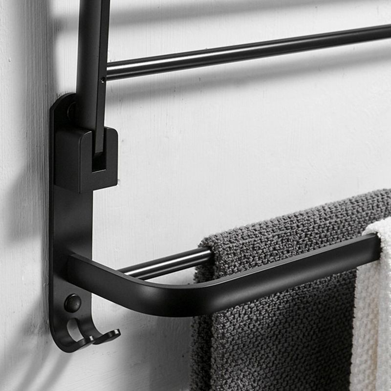 Avtoit | Contemporary 8-piece Bathroom Accessory Set Matte Black Bathroom Shelf/Paper Holder/Towel Hook