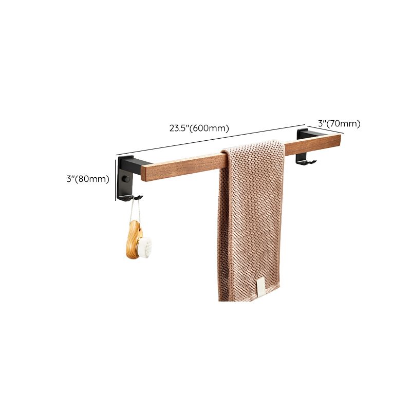 Avtoit | Wood and Aluminum Bath Accessory Set Black Bathroom Accessory Kit