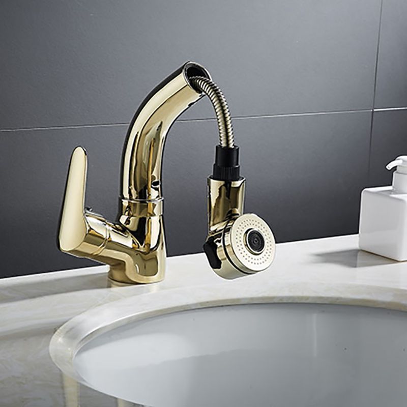 Avtoit | Vessel Sink Bathroom Faucet with Swiveling Spout Single Lever Faucet with Pull-Out Spray