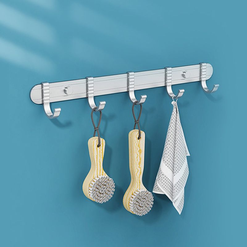 Avtoit | Minimalism Gray Bathroom Accessories Set Contemporary Style Aluminum Towel Rack